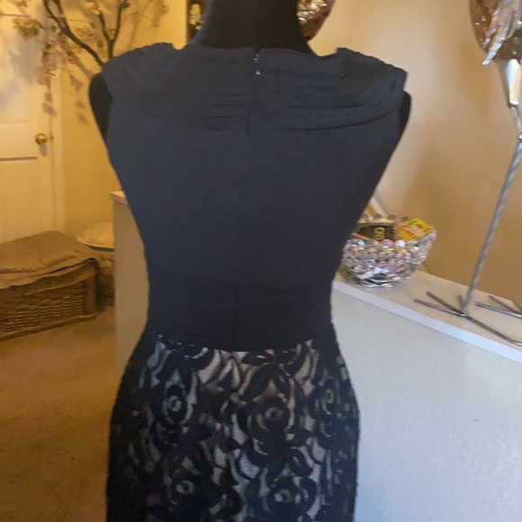 Black Spandex and Lace Evening Dress - Picture 3 of 5